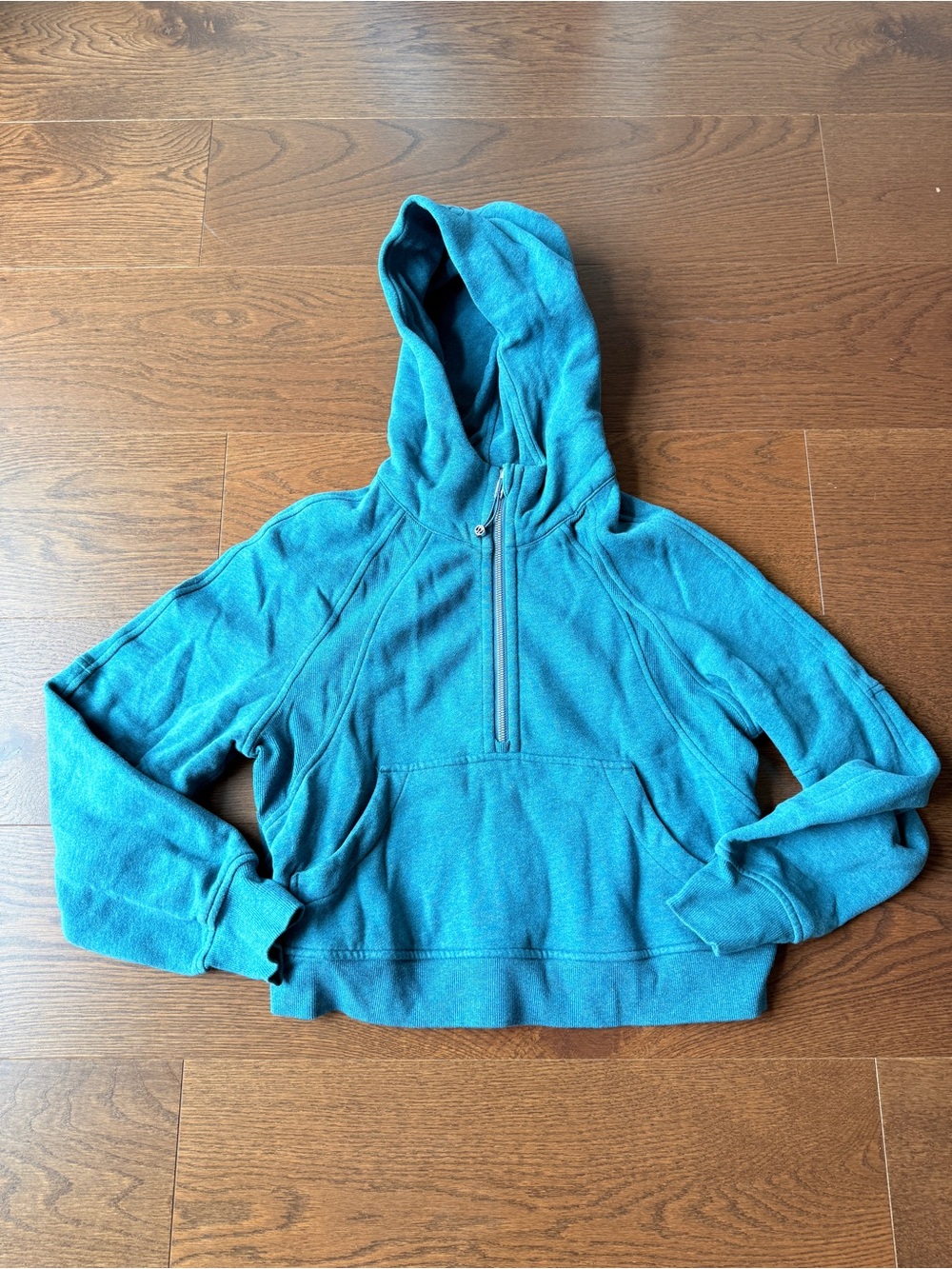 lululemon athletica Teal Half-Zip Hooded Pullover